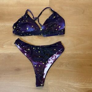 Reversible Starry Purple Galaxy Bikini Set